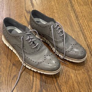 Cole Haan Gray Leather Men's Oxfords
